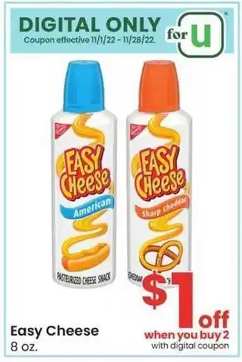 Albertsons Easy cheese offer