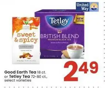 Albertsons Good earth tea or tetley tea offer