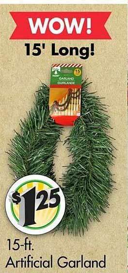 Dollar Tree Artificial garland offer