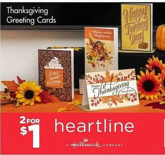 Dollar Tree Thanksgiving greeting cards offer