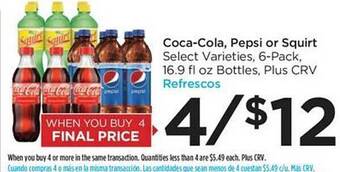 Foods Co Coca-cola, pepsi or squirt offer
