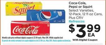 Foods Co Coca-cola, pepsi or squirt offer