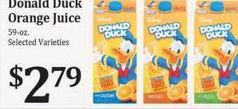 Rosauers Donald duck orange juice offer