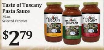 Rosauers Taste of tuscany pasta sauce offer
