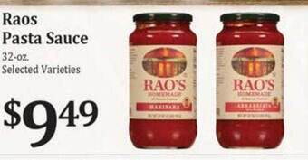 Rosauers Raos pasta sauce offer
