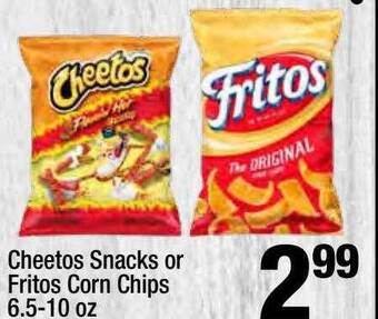 Super King Markets Cheetos snacks or fritos corn chips offer