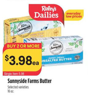 Raley's Sunnyside Farms Butter 16 oz. offer