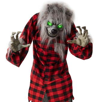 Walmart Best choice products 5ft standing werewolf, howling hudson halloween animatronic w/ pre-recorded phrases, led eyes offer