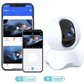 Walmart Febfoxs baby monitor security camera, wifi indoor camera, 360-degree smart 1080p pet camera for home security and nanny elder offer