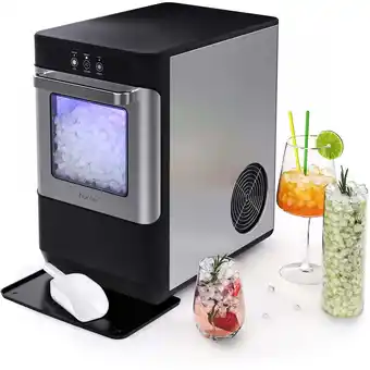 Walmart Homelabs countertop nugget ice maker - stainless steel with touch screen - portable and compact - chewable nugget ice machine offer
