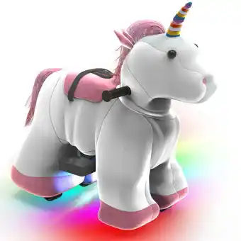 Walmart Rechargeable 6v/7a plush animal ride on toy for kids (3 ~ 7 years old) with safety belt unicorn offer