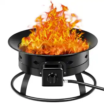 Walmart Gymax portable propane outdoor gas fire pit w/ cover & carry kit 19-inch 58,000 btu offer