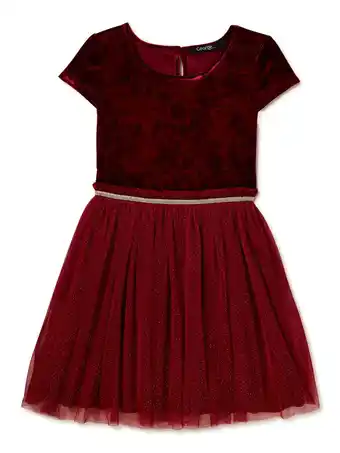 Walmart George girls velour glitter mesh tutu dress, sizes 4-16 offer