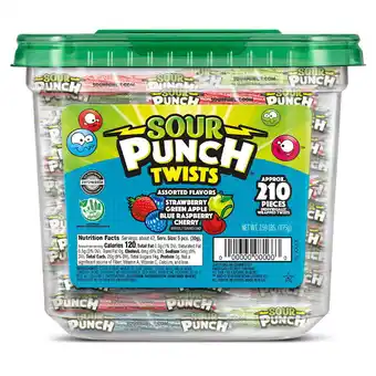 Walmart Sour punch twists, 3" assorted flavors bulk candy jar, 210 pieces offer