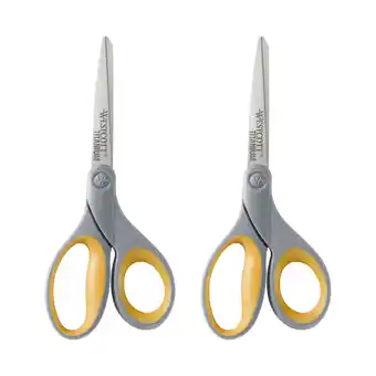 Walmart Westcott titanium bonded scissors, 8", straight, grey, yellow, for office and school, 2-pack offer