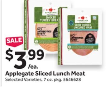 Stop&Shop Applegate sliced lunch meat offer
