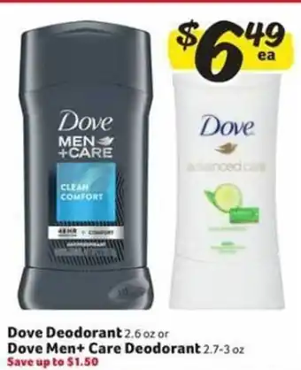 Winn Dixie Dove deodorant, dove men+ care deodorant offer
