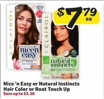 Winn Dixie Nice 'n easy or natural instincts hair color or root touch up offer