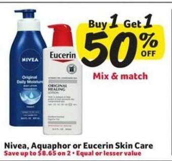 Winn Dixie Nivea, aquaphor or eucerin skin care offer