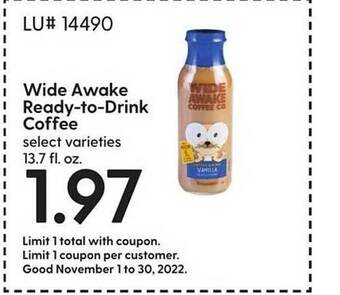 Hy-Vee Wide awake ready-to-drink coffee offer