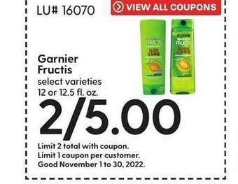 Hy-Vee Garnier fructis offer