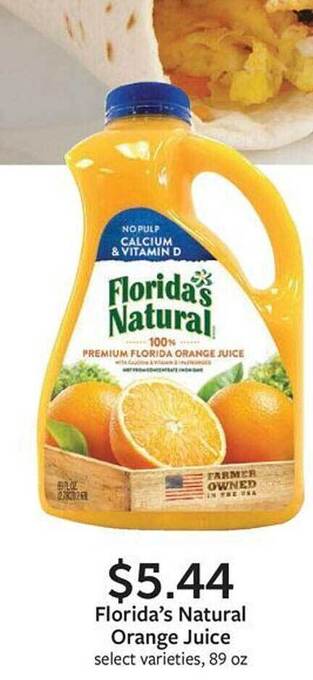 Fareway Florida's natural orange juice offer