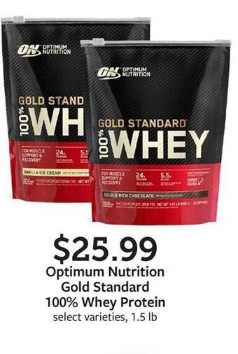 Fareway Optimum nutrition gold standard 100% whey protein offer