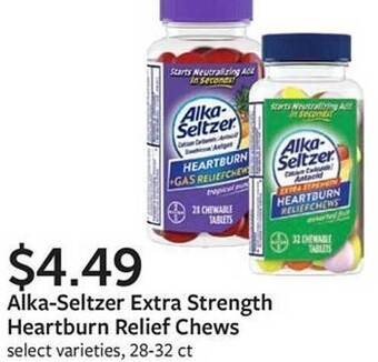 Fareway Alka-seltzer extra strength heartburn relief chews offer