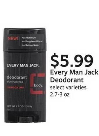 Fareway Every man jack deodorant offer