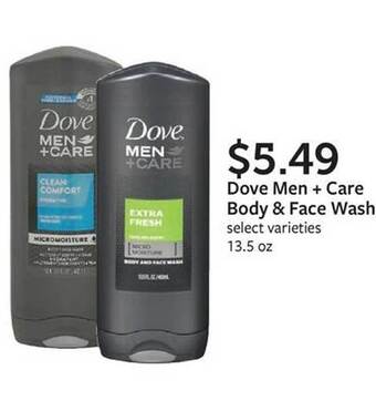 Fareway Dove men + care body & face wash offer