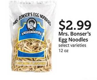 Fareway Mrs. bonser's egg noodles offer
