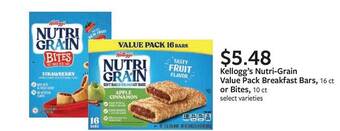 Fareway Kellogg's nutri-grain value pack breakfast bars, or bites offer