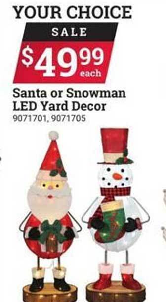 Ace Hardware Santa or snowman led yard decor offer