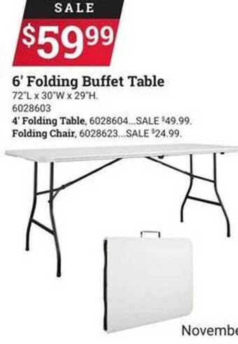 Ace Hardware 6' folding buffet table offer