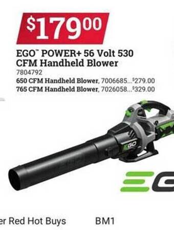 Ace Hardware Ego power+ 56 volt 530 cfm handheld blower offer