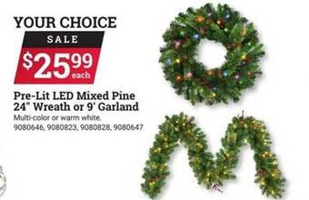 Ace Hardware Pre-lit led mixed pine 24 offer