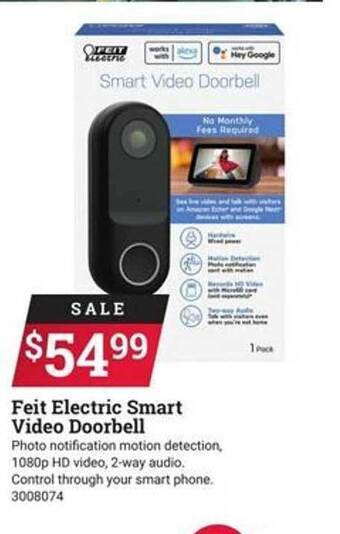 Ace Hardware Feit electric smart video doorbell offer