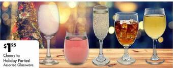 Dollar Tree Cheers to holiday parties! assorted glassware offer