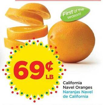Food 4 Less California navel oranges offer
