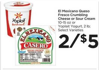 Food 4 Less El mexicano queso fresco crumbling cheese or sour cream offer