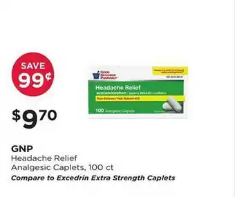 Good Neighbor Pharmacy Gnp headache relief analgesic caplets offer