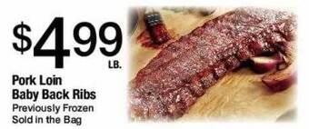 Jons International Pork loin baby back ribs offer
