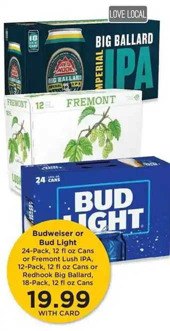 QFC Budweiser or bud light offer