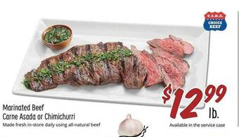 Sprouts Farmers Market Marinated beef carne asada or chimichurri offer