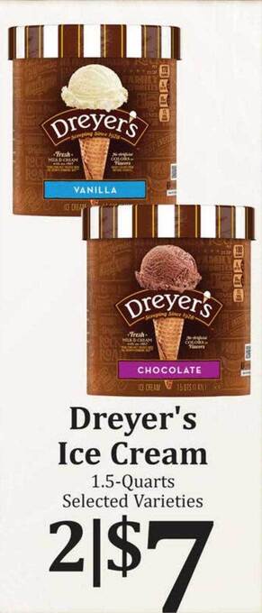 Rosauers Dreyer's ice cream offer