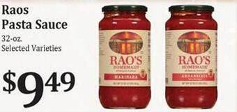 Rosauers Raos pasta sauce offer