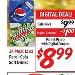 Rouses Pepsi-cola soft drinks offer