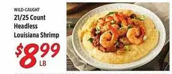 Rouses 21-25 count headless louisiana shrimp offer