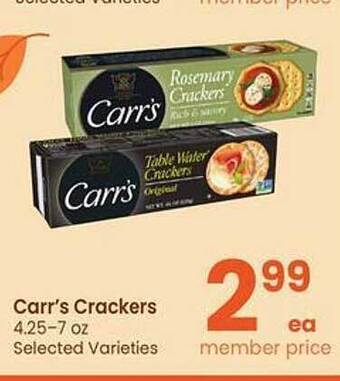 Safeway Carr's crackers offer