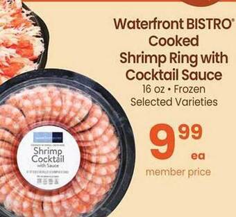 Safeway Waterfront bistro cooked shrimp ring with cocktail sauce offer